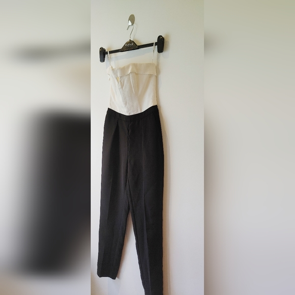 Bardot Strapless Black and White Jumpsuit Size US 2/ xxs - Picture 1 of 8